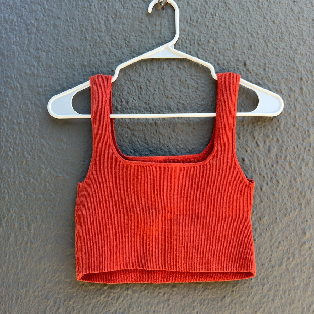 Reformation Rust Ribbed Knit Top - Picture 3 of 3